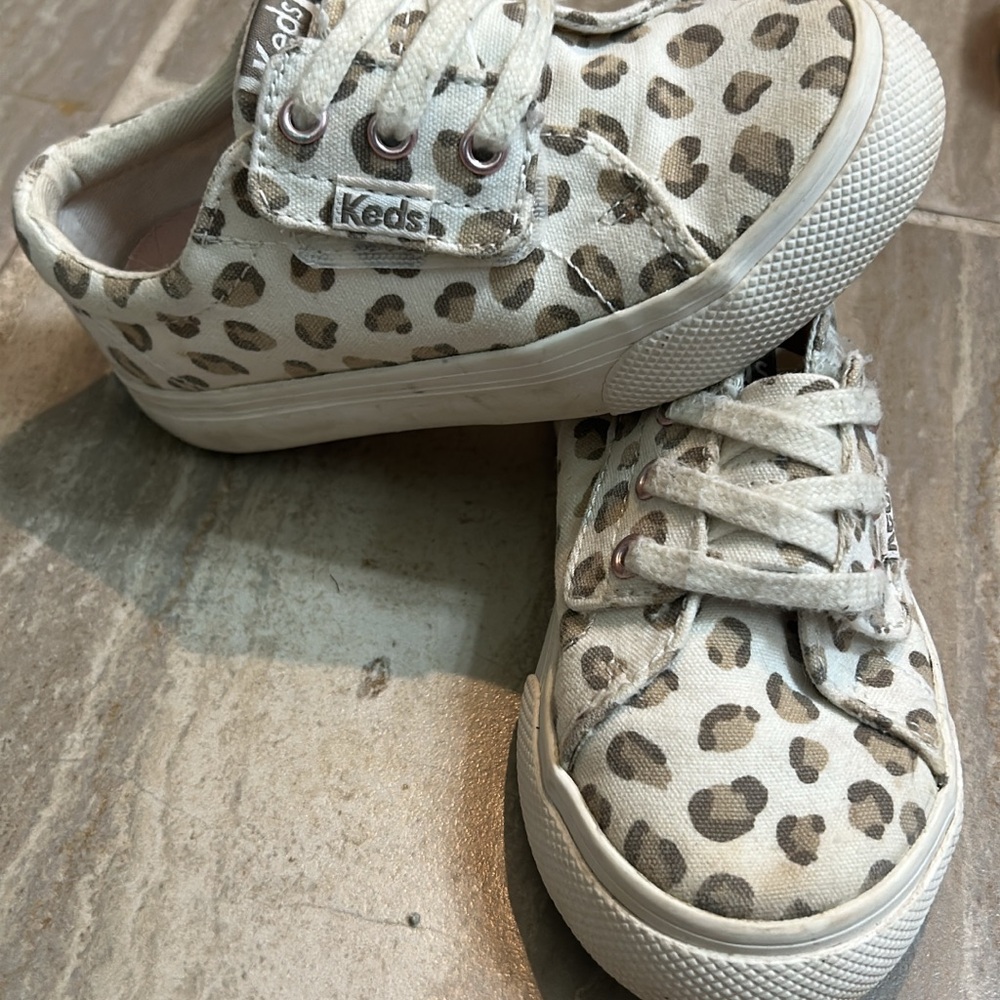 Keds Beige and Brown Animal Print Sneakers